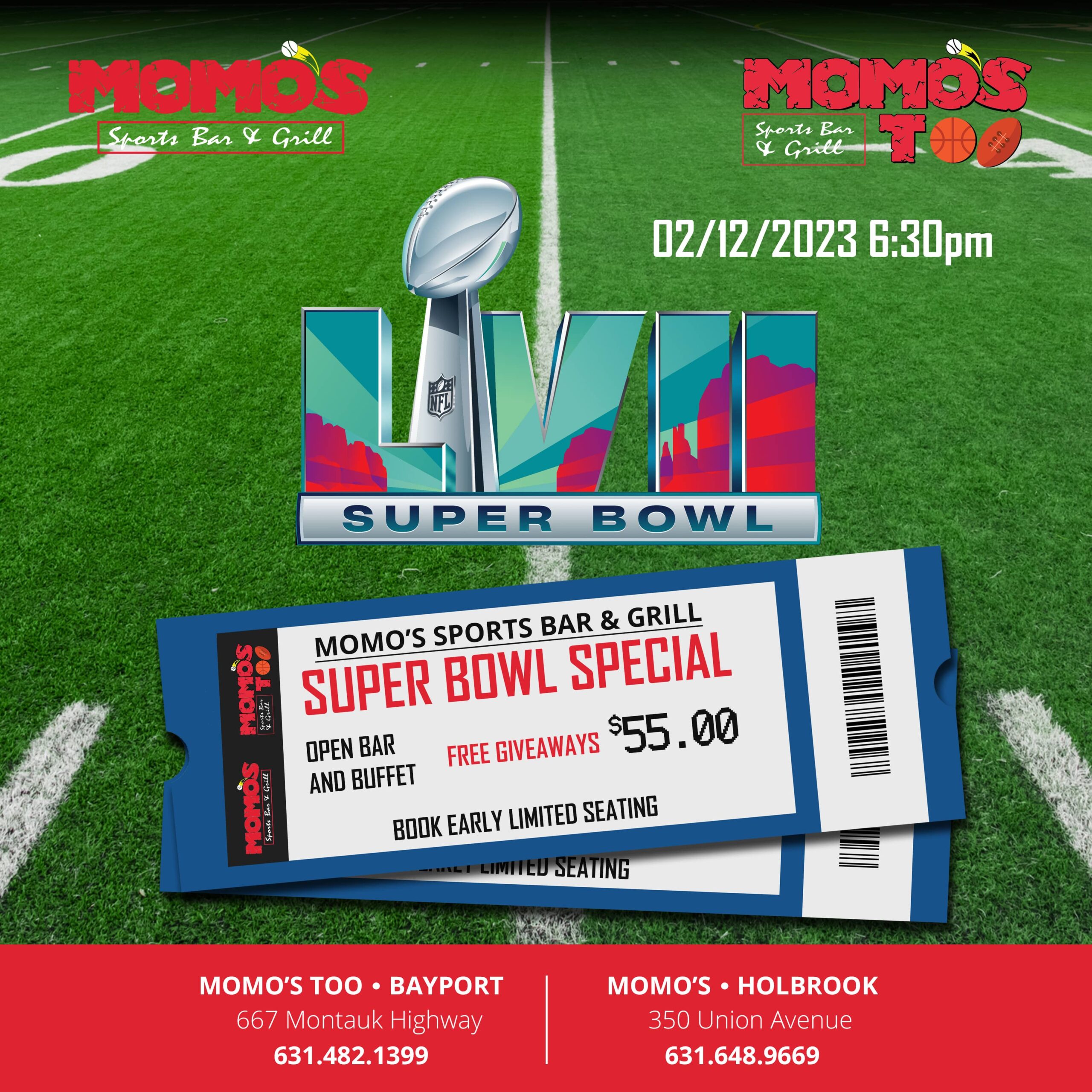 Super Bowl LVII - Momo's Sports Bar and Grill